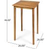 Christopher Knight Home Teresa Outdoor Minimalist Acacia Wood Square Bar Table Teak Finish