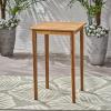 Christopher Knight Home Teresa Outdoor Minimalist Acacia Wood Square Bar Table Teak Finish