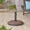 Christopher Knight Home Terracota Outdoor Circular Concrete and Iron Umbrella Base, Brown, Black