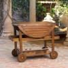 Christopher Knight Home Tillary Tiller Outdoor Acacia Wood Bar Cart Aluminum Accents, Dark Oak/Shiny Powder Coating(Accents)