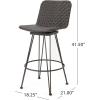 Christopher Knight Home Torrey Outdoor Wicker Barstools with Iron Frame, 2-Pcs Set, Multibrown / Black Copper