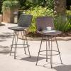 Christopher Knight Home Torrey Outdoor Wicker Barstools with Iron Frame, 2-Pcs Set, Multibrown / Black Copper