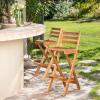 Christopher Knight Home Tundra Outdoor Foldable Wood Barstool Set, 2-Pcs Set, Natural(Barstool Set)