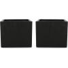 Christopher Knight Home Vanessa Outdoor Modern Large Cast Stone Square Planters (Set of 2), White(Black)