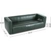 Christopher Knight Home Vevia Faux Leather Sofa, 3 Seater Couch, Upholstered Sofa, Large Lounge Chair, Birch Wood Legs Armchair, Classic Tuxedo Design Couch for Living Room Bedroom, Green