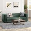 Christopher Knight Home Vevia Faux Leather Sofa, 3 Seater Couch, Upholstered Sofa, Large Lounge Chair, Birch Wood Legs Armchair, Classic Tuxedo Design Couch for Living Room Bedroom, Green