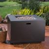 Christopher Knight Home Wellington Outdoor Iron 33″ Square Fire Pit – 50,000 BTU, Dark Grey(Dark Grey)