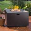 Christopher Knight Home Wellington Outdoor Iron 33″ Square Fire Pit – 50,000 BTU, Dark Grey(Dark Grey)