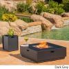 Christopher Knight Home Wellington Outdoor Iron 40″ Square Fire Pit – 50,000 BTU, Dark Grey(Dark Grey)