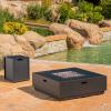 Christopher Knight Home Wellington Outdoor Iron 40″ Square Fire Pit – 50,000 BTU, Dark Grey(Dark Grey)