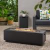 Christopher Knight Home Wellington Outdoor Iron Rectangular Fire Pit – 50,000 BTU, Dark Grey