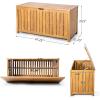 Christopher Knight Home Wood Cabinet Box, Slat Panel Storage Cabinet, Storage Organzier with Easy Open Lid Hinges, Easy Assembly, Outdoor Patio 100 Gallon Acacia Wood Deck Storage Box, Teak
