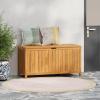Christopher Knight Home Wood Cabinet Box, Slat Panel Storage Cabinet, Storage Organzier with Easy Open Lid Hinges, Easy Assembly, Outdoor Patio 100 Gallon Acacia Wood Deck Storage Box, Teak