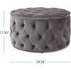 Christopher Knight Home Zelfa Velvet Ottoman, Grey