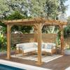 Doland Outdoor 12′ x 10′ Pergola – Acacia Wood – Teak
