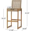 Elon Outdoor Barstools – Wicker and Acacia Wood – Light Multi-Brown/Teak (Set of 2)