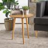 Evangeline Finished Wood End Table w/Faux Wood Overlay (Natural Oak)(Natural Oak)