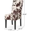 Evelyn Contemporary Velvet Dining Chairs (Set of 4), Cow Print