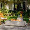 GDFStudio Christopher Knight Home Aidan Outdoor Rectangular Fire Table with Tank Holder, Light Gray
