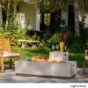 GDFStudio Christopher Knight Home Aidan Outdoor Rectangular Fire Table with Tank Holder, Light Gray