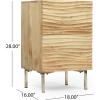 Great Deal Furniture Lesley Modern Mango Wood and Iron Side Table, Natural and Black
