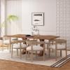 Hudson 7 Piece Dining Set – Fabric and Wood – Light Ash/Almond