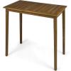Polaris Outdoor Minimalist Acacia Wood Rectangle Bar Table – Teak Finish