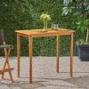 Polaris Outdoor Minimalist Acacia Wood Rectangle Bar Table – Teak Finish