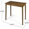 Polaris Outdoor Minimalist Acacia Wood Rectangle Bar Table – Teak Finish