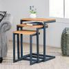 Savannah Fir Wood and Iron Nesting Side Tables (Set of 3) – Antique Brown