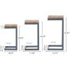 Savannah Fir Wood and Iron Nesting Side Tables (Set of 3) – Antique Brown