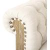 VOLL Tufted Club Chair with Nailhead Trim – Beige/Dark Brown(Beige + Dark Brown)