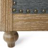 VOLL Tufted Club Chair with Nailhead Trim – Charcoal/Dark Brown
