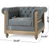 VOLL Tufted Club Chair with Nailhead Trim – Charcoal/Dark Brown