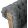 VOLL Tufted Club Chair with Nailhead Trim – Charcoal/Dark Brown
