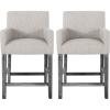 Armga Upholstered 26 inch Counter Stools – Light Gray/Gray (Set of 2)