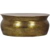 Blairmont Handcrafted Drum Coffee Table – Aluminum – Aged Brass
