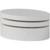 Christopher Knight Home 295367 Small Oval Mod Rotatable Coffee Table, Glossy White(White  Hi-gloss)