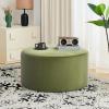 Christopher Knight Home 30″ Ottoman Foot Stool Round,Velvet Pouf Footstool Ottoman Seat,Modern Side Table for Living Room Bedroom Home Decor,Cream(Olive Green)