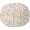 Christopher Knight Home Agatha Knitted Cotton Pouf, Beige Small(Beige)