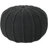 Christopher Knight Home Agatha Knitted Cotton Pouf, Beige Small(Dark Grey)