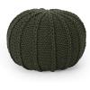 Christopher Knight Home Agatha Knitted Cotton Pouf, Beige Small(Green)