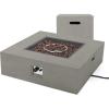 Christopher Knight Home Aidan Light Grey Square 50K BTU Outdoor Gas Fire Pit Table with Tank Holder