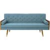 Christopher Knight Home Aidan Mid Century Modern Tufted Fabric Sofa, Blue(Blue)
