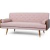 Christopher Knight Home Aidan Mid Century Modern Tufted Fabric Sofa, Blue(Light Blush)