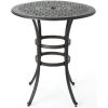Christopher Knight Home Alfresco Outdoor 37″ Cast Aluminum Round Bar Table, Bronze