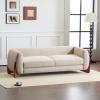 Christopher Knight Home Almab 82 Inches Sofa Couch, Cozy Boucle Upholstered 3-Seater Sofa, Wood Frame Couch, Comfy Couches for Living Room and Office, Modern Sofa, Lounge Seating, Almond(Almond)