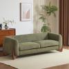 Christopher Knight Home Almab 82 Inches Sofa Couch, Cozy Boucle Upholstered 3-Seater Sofa, Wood Frame Couch, Comfy Couches for Living Room and Office, Modern Sofa, Lounge Seating, Almond(Olive-green)
