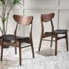 Christopher Knight Home Anise Leather / Walnut Dining Chairs, 2-Pcs Set, Dark Brown / Walnut Finish(Dark Brown / Walnut Finish)