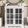 Christopher Knight Home Annis 30″ Bathroom Vanity with Ceramic Sink, Bathroom Storage Cabinet, Wooden Bathroom Vanity Organizer, Pedestal Sink Storage Cabinet, Adjustable Shelves+Glass Door, White(White)